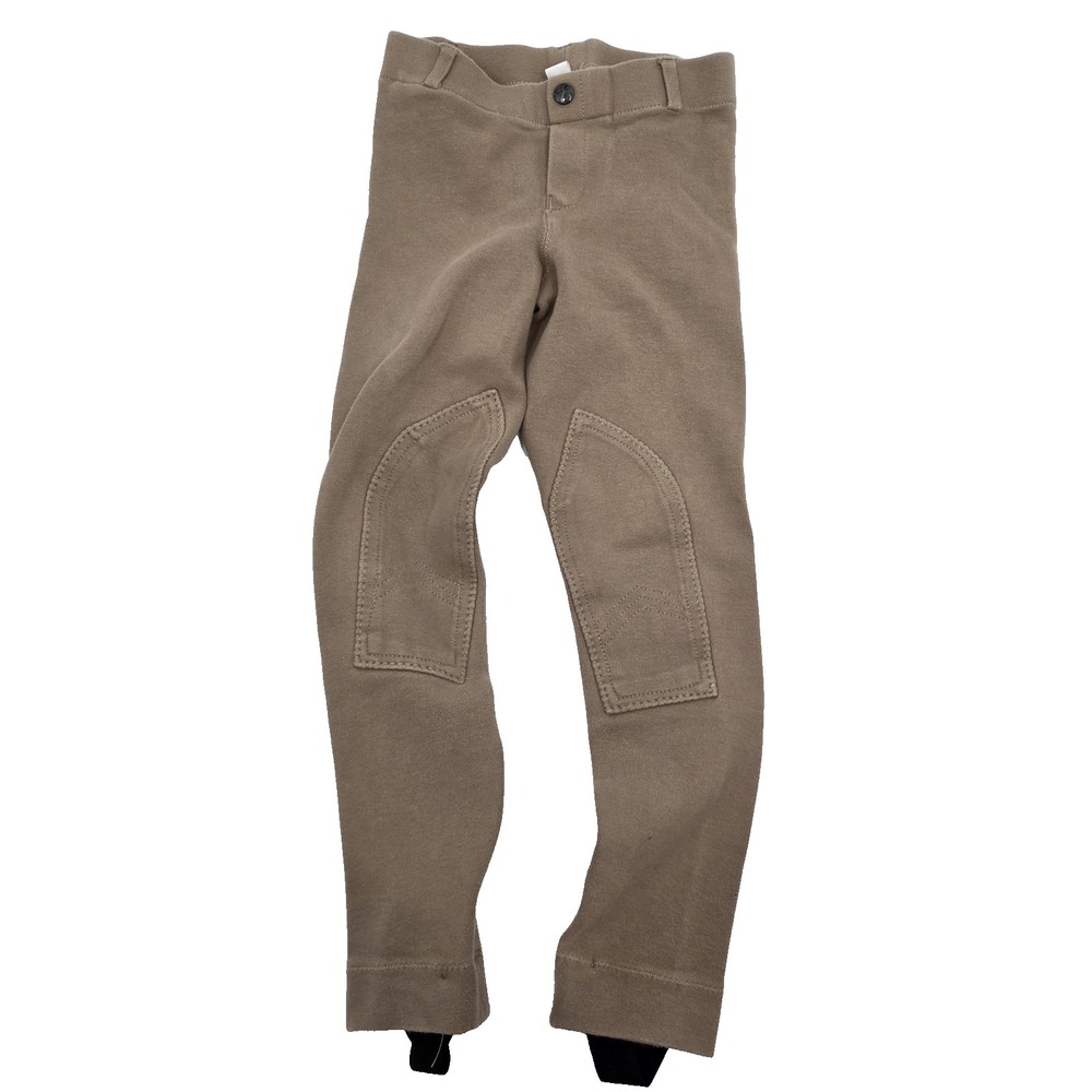 Elation Girls Riding Pants SZ 8 Tan Equestrain Breeches